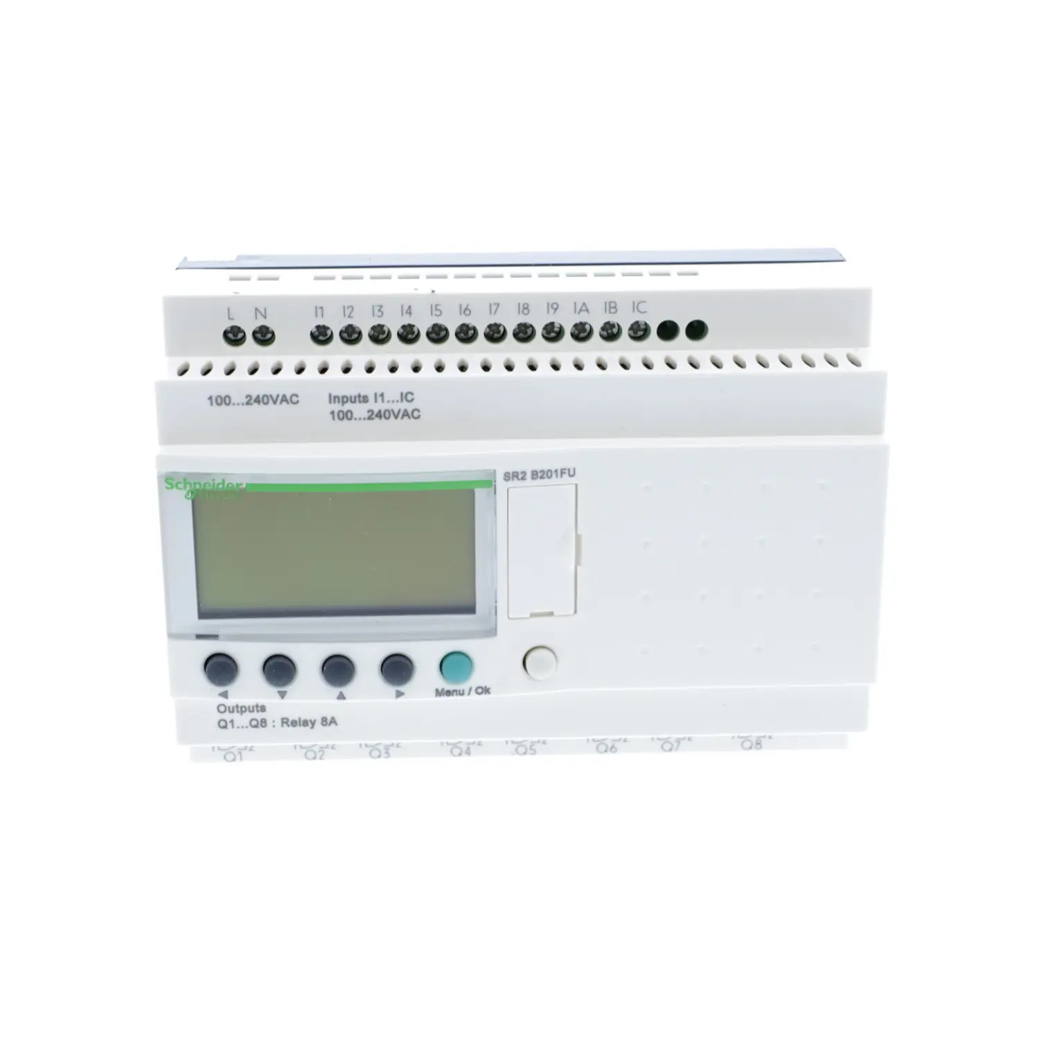 SR2B201FU Schneider Relais Zelio Logic 20 E/S 230V, horloge + écran