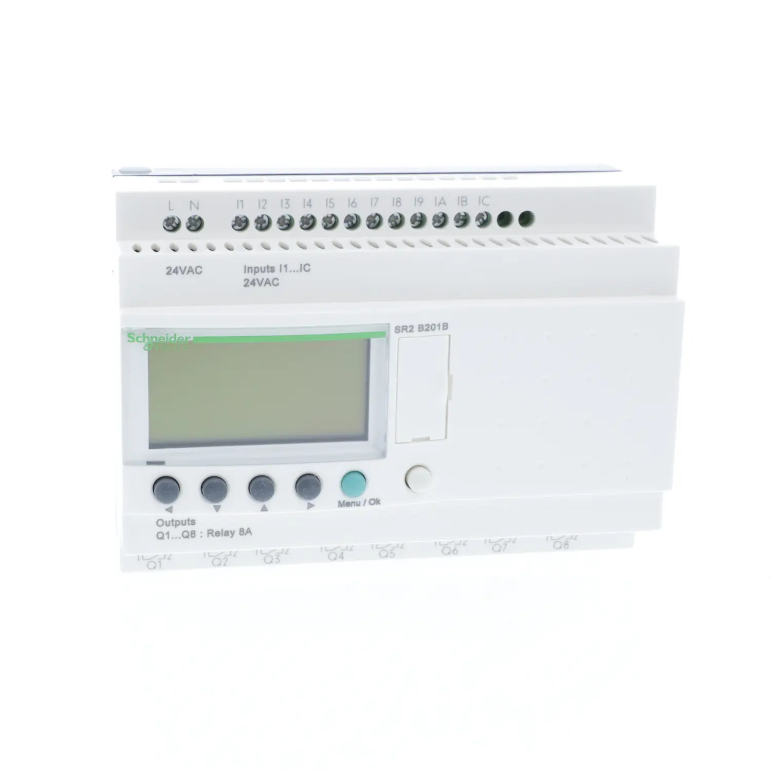 SR2B201B Schneider Relais Zelio Logic 20 E/S 24Vac, horloge + écran