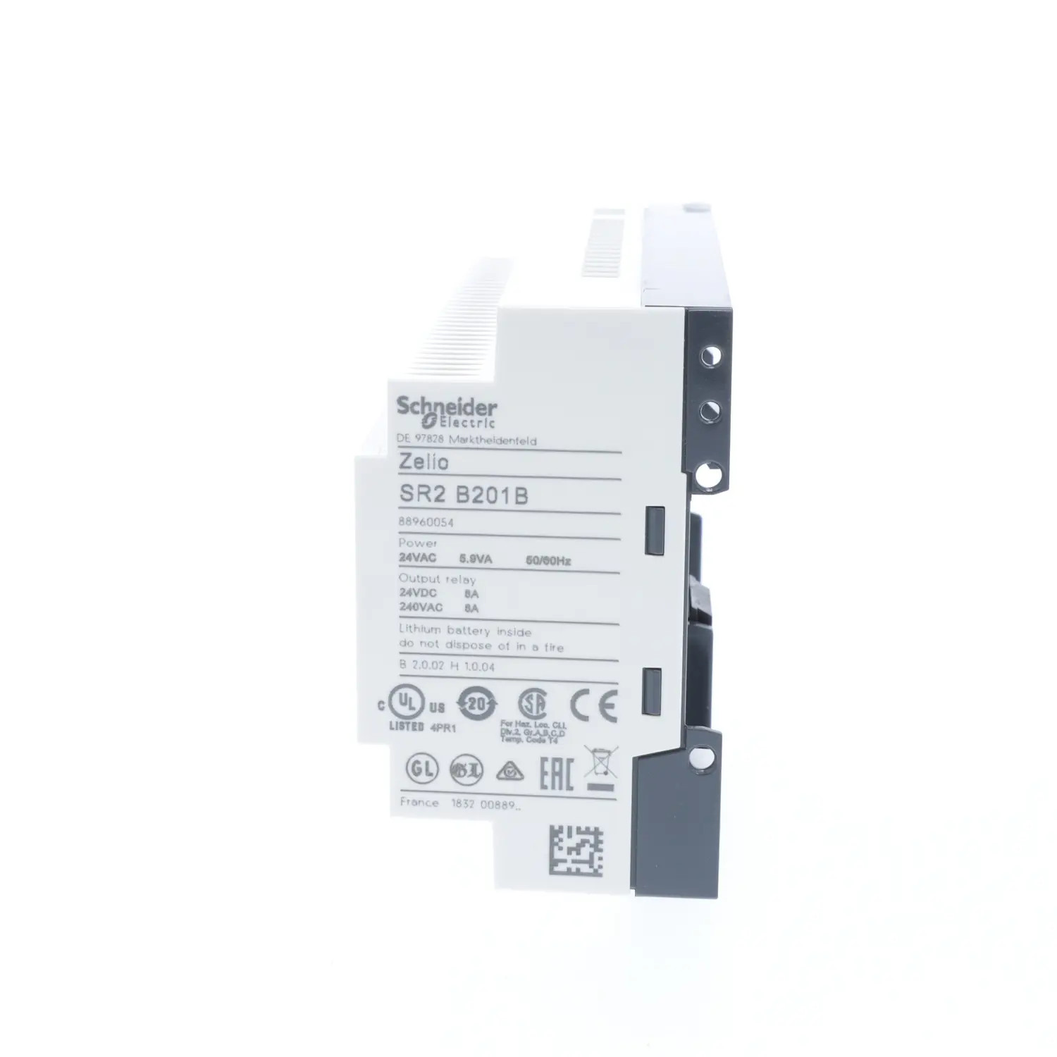 SR2B201B Schneider Relais Zelio Logic 20 E/S 24Vac, horloge + écran