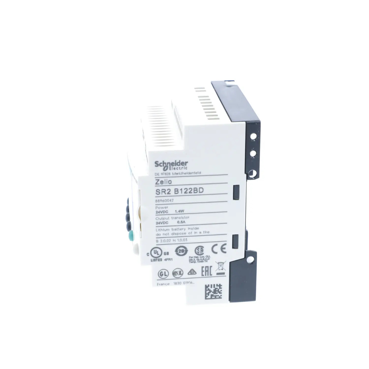 SR2B122BD Schneider Relais Zelio Logic 12 E/S 24Vcc transistor, horloge + écran