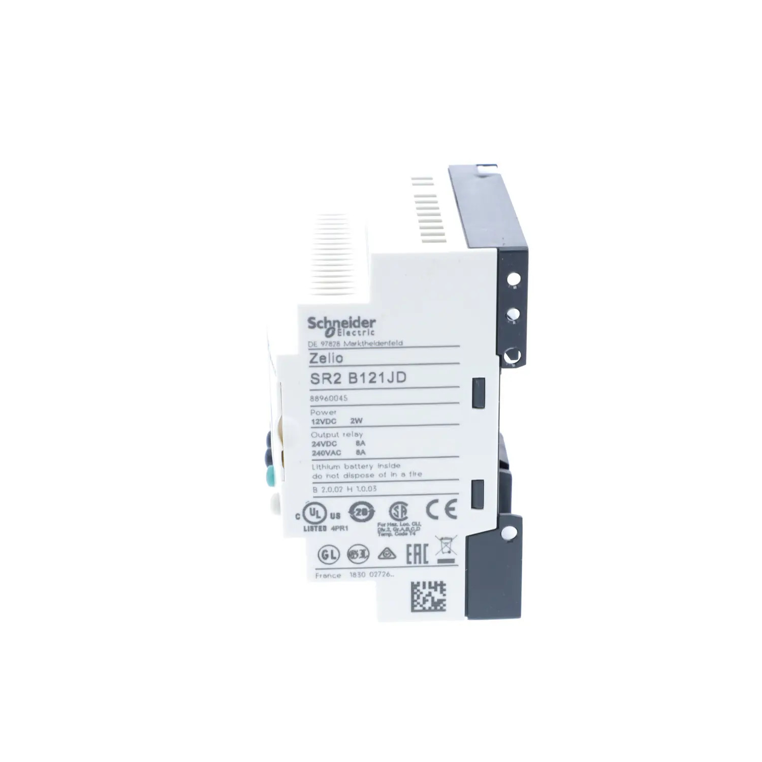 SR2B121JD Schneider Relais Zelio Logic 12 E/S 12Vcc, horloge + écran