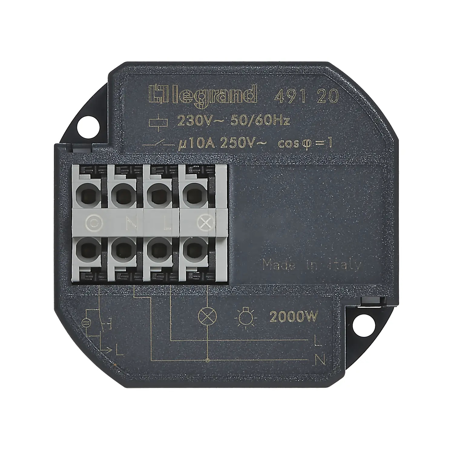 049120 Legrand Télérupteur encastrable silencieux unipolaire 1NO 10A