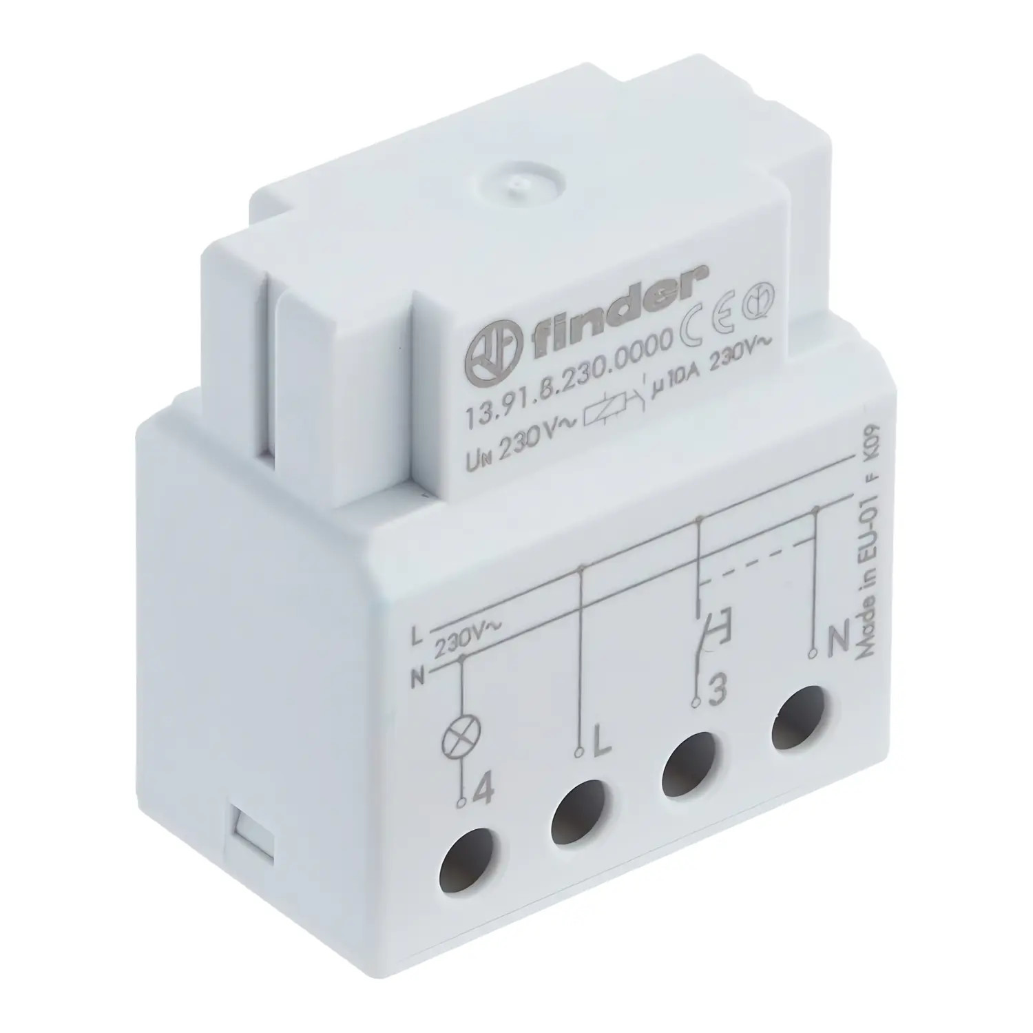 13.91.8.230.0000 Finder Télérupteur temporisé 1NO 10A 230V AC Série 13 139182300000