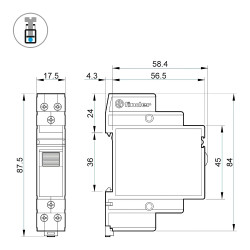 20.22.8.230.0000 Finder Télérupteur bipolaire 2NO 16A 230V AC Série 20 Série 20.22 202282300000