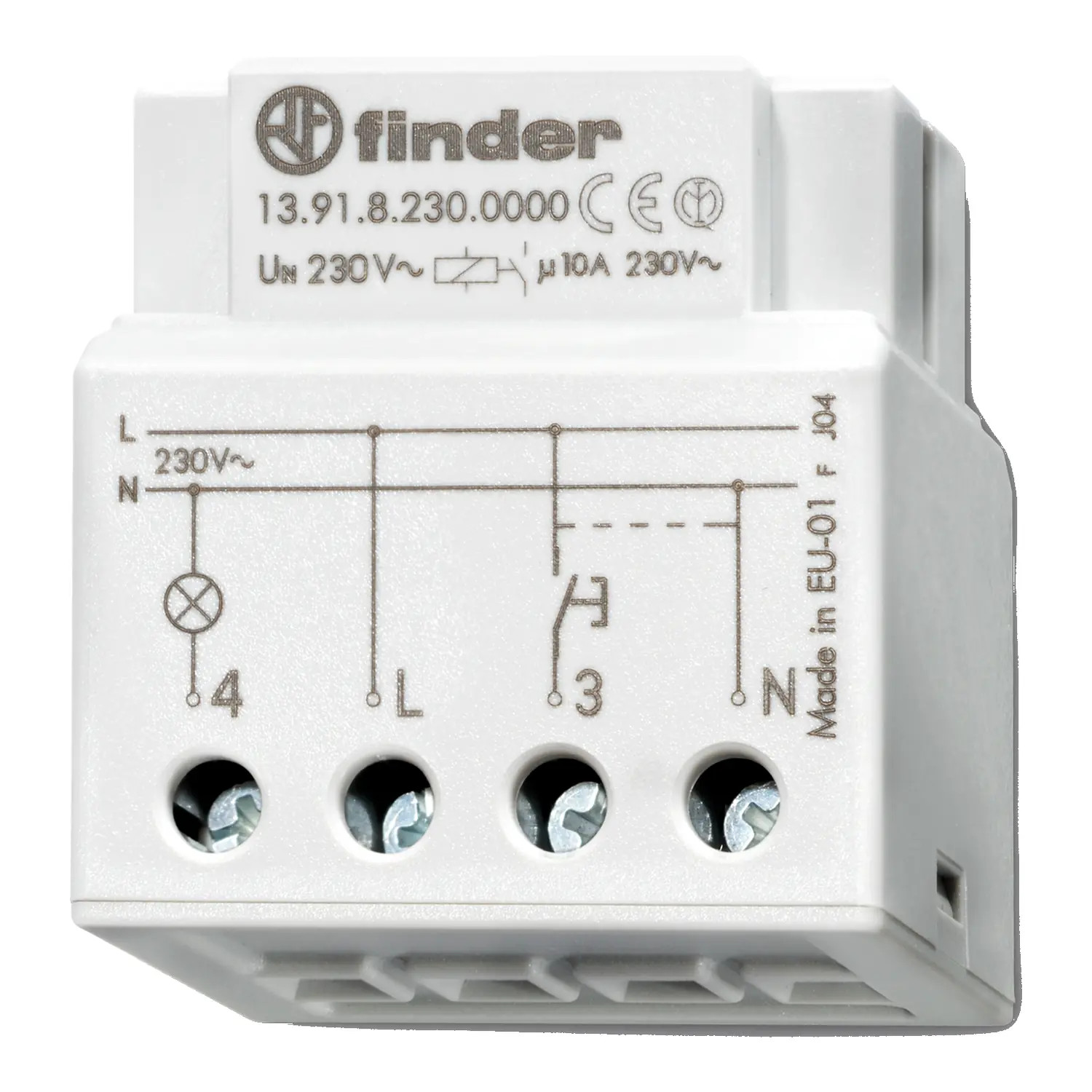 13.91.8.230.0000 Finder Télérupteur temporisé 1NO 10A 230V AC Série 13 139182300000