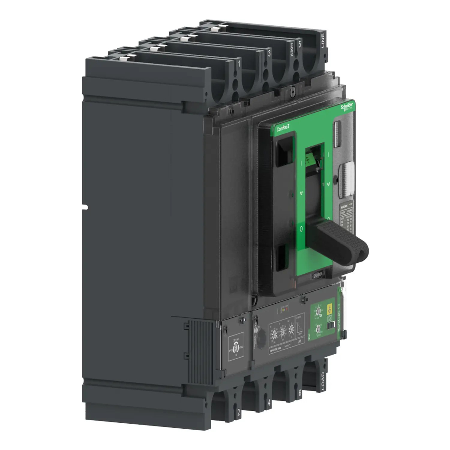 C40F44V400 - Disjoncteur différentiel 400A Schneider 4P4D réglable de 160A à 400A - MicroLogic 4.3 Vigi - 36kA - NSX400F