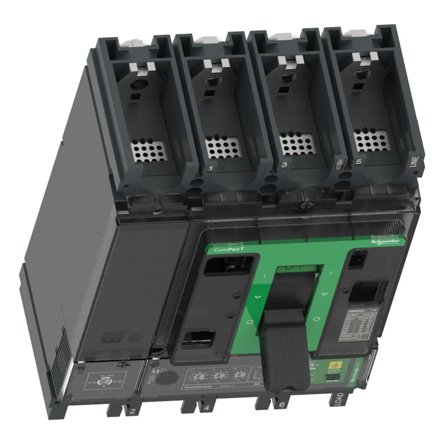 C40F44V400 - Disjoncteur différentiel 400A Schneider 4P4D réglable de 160A à 400A - MicroLogic 4.3 Vigi - 36kA - NSX400F