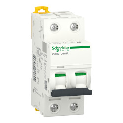 A9F75270 Schneider iC60N - Disjoncteur bipolaire 0,5A - 2P - Courbe D - 6/50kA - Bornes à vis - Acti9 iC60